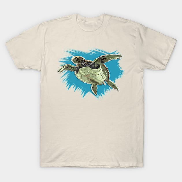 Mechanimal - Sea Turtle T-Shirt by derangedhyena